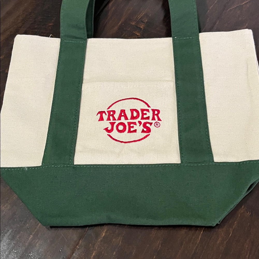 Small green Trader Joe's Canvas Tote Bag